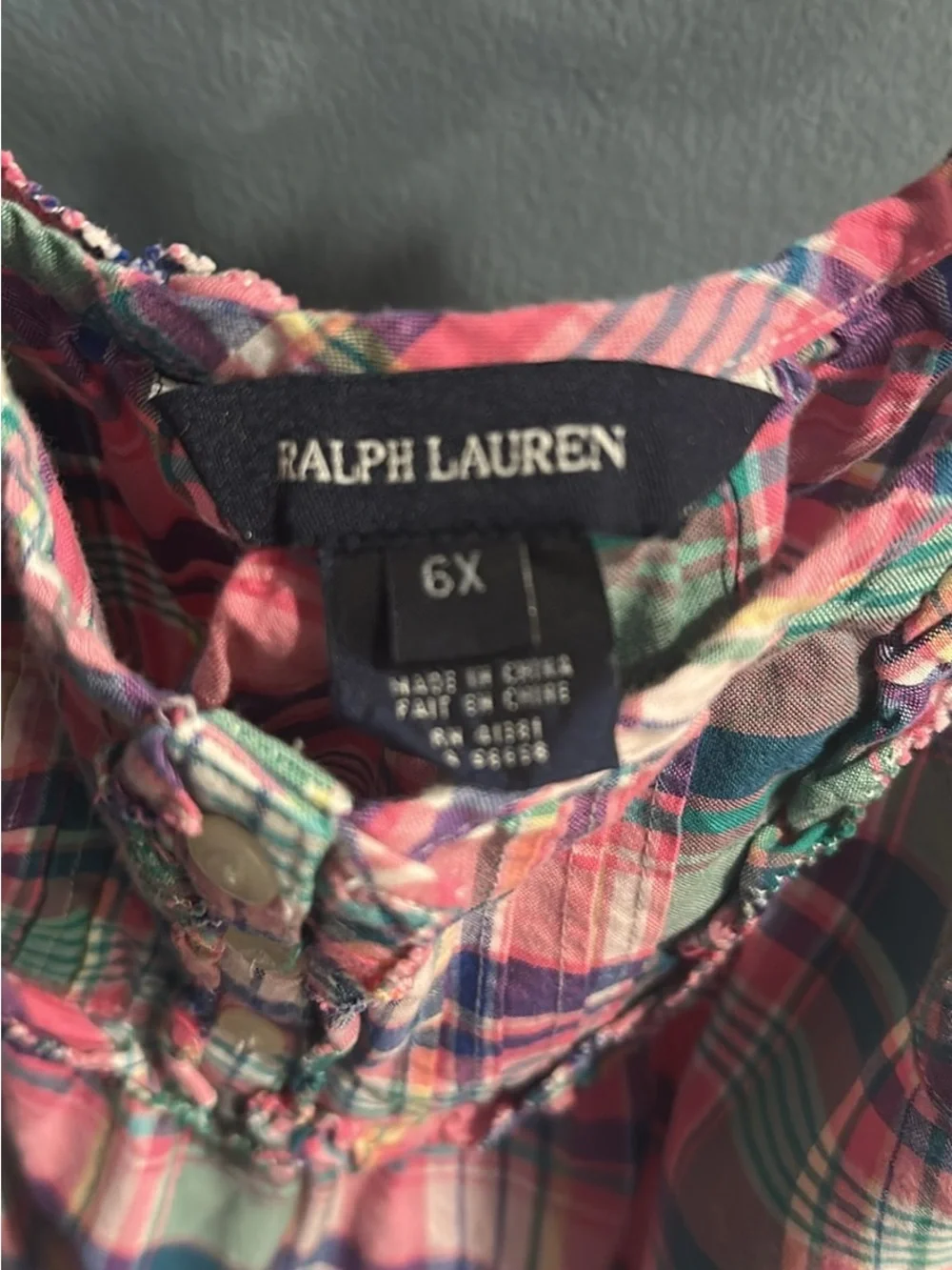 Ralph Lauren Girls Plaid Sleeveless Romper - Pink Multi